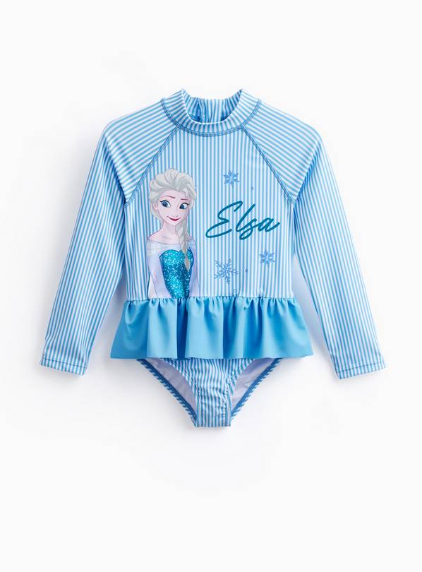Blue Frozen Elsa Print Rash Bodysuit 7 years